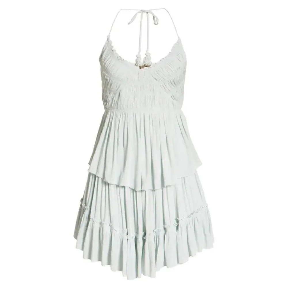 Free People 2 piece mint green boho skirt set XS